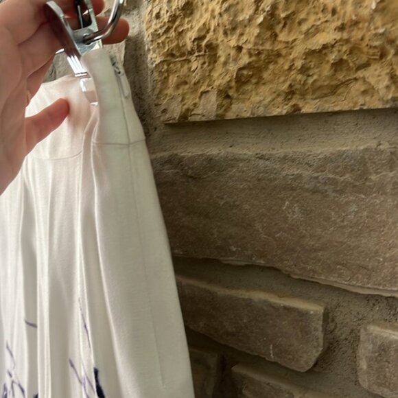 Coldwater Creek White A-line Skirt with Purple Floral Print Size Small (6-8) - Picture 13 of 14